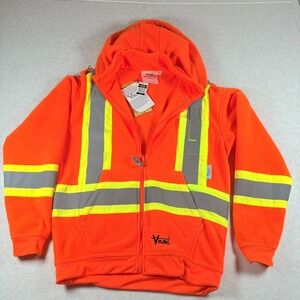 Viking Hi Vis Safety Hoodie ANSI Class 2 Level 2 Orange Reflective NWT M